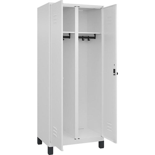 4066681615595 - Schwarz-Weiß-Spind Classic PLUS 1 Abteil verkehrsweiß HxB 1950 x 800 mm mit Füßen Drehriegel