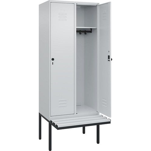 4066681786486 - Spind Classic PLUS Sitzbank 2 Abteile lichtgrau B 800 mm Sicherheits-Drehriegel auskragend Kunststoff C+P 4066681786486 - Spind Classic PLUS Sitzbank 2 Abteile lichtgrau B 800 mm Sicherheits-Drehriegel auskragend Kunststoff C+P