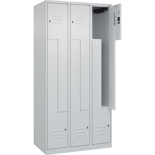 4067521321577 - Z-Spind Classic PLUS 3 Abteile lichtgrau B 900 mm mit Bodengleitern Zylinderschloss 4067521321577 - Z-Spind Classic PLUS 3 Abteile lichtgrau B 900 mm mit Bodengleitern Zylinderschloss