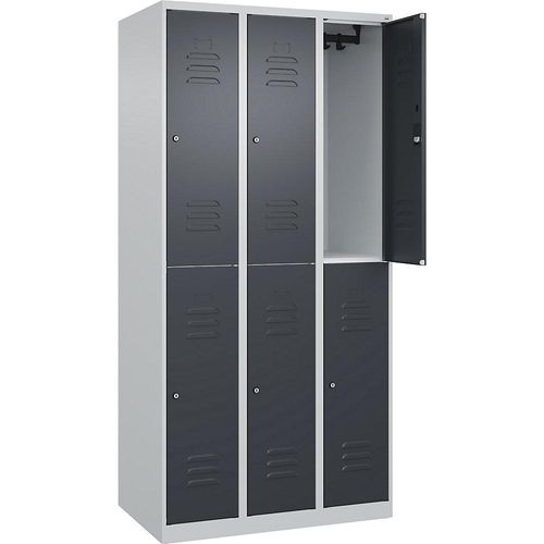 4067521371169 - Spind Classic Plus anthrazitgrau lichtgrau 080300-30-S10044 6 Schließfächer 900 x 500 x 1850 cm 4067521371169 C+P-Möbel