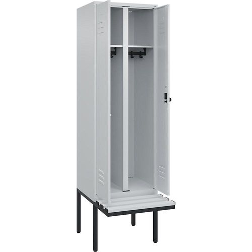 4066681788886 - Schwarz-Weiß-Spind Classic PLUS Sitzbank 1 Abteil lichtgrau B 600 mm Sicherheits-Drehriegel auskragend Kunststoff C+P 4066681788886 - Schwarz-Weiß-Spind Classic PLUS Sitzbank 1 Abteil lichtgrau B 600 mm Sicherheits-Drehriegel auskragend Kunststoff C+P