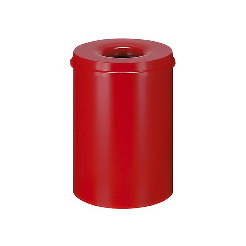 8713631001828 - Abfallsammler für den Innenbereich Volumen 30 l selbstlöschender Deckel Ø 335 x H 470 mm Stahl pulverbeschichtet rot rot