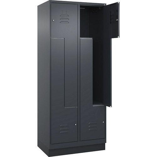 4066681921306 - Z-Spind Classic PLUS 2 Abteile grau B 800 mm mit Bodensockel Zylinderschloss