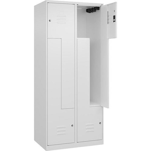 4067521322352 - Z-Spind Classic PLUS 2 Abteile verkehrsweiß B 800 mm mit Bodengleitern Zylinderschloss