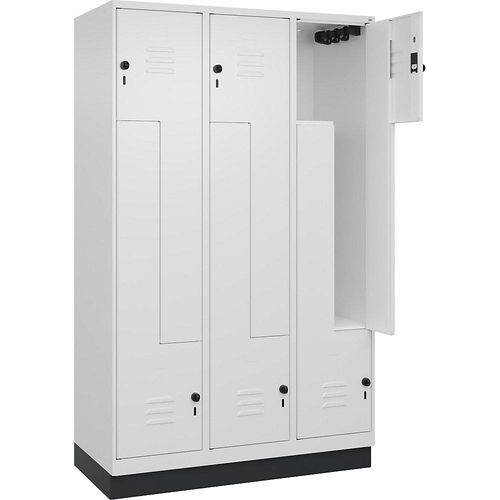 4066681921771 - Z-Spind Classic PLUS 3 Abteile verkehrsweiß B 1200 mm mit Bodensockel Drehriegel