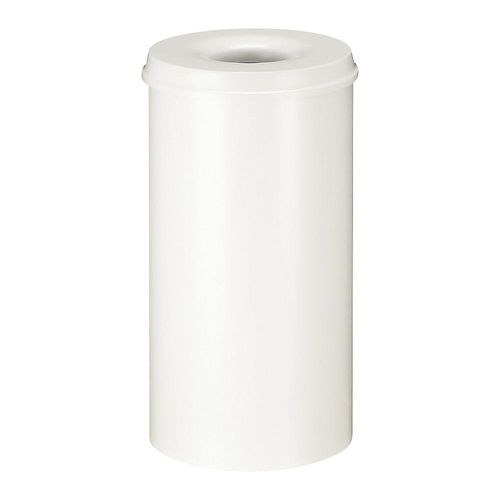 8713631001989 - Abfallsammler für den Innenbereich Volumen 50 l selbstlöschender Deckel Ø 335 x H 625 mm Stahl pulverbeschichtet weiß weiß