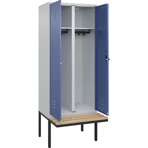 4066681742345 - Schwarz-Weiß-Spind Classic PLUS Sitzbank 1 Abteil lichtgrau fernblau B 800 mm Sicherheits-Drehriegel auskragend Buche-Hartholz C+P 4066681742345 - Schwarz-Weiß-Spind Classic PLUS Sitzbank 1 Abteil lichtgrau fernblau B 800 mm Sicherheits-Drehriegel auskragend Buche-Hartholz C+P