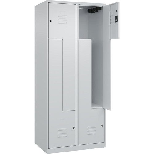 4067521321874 - Z-Spind Classic PLUS 2 Abteile lichtgrau B 800 mm mit Bodengleitern Zylinderschloss