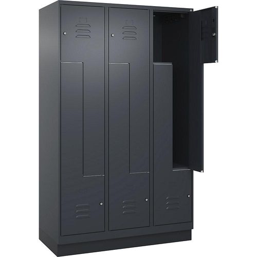 4066681921900 - Z-Spind Classic PLUS 3 Abteile grau B 1200 mm mit Bodensockel Zylinderschloss 4066681921900 - Z-Spind Classic PLUS 3 Abteile grau B 1200 mm mit Bodensockel Zylinderschloss