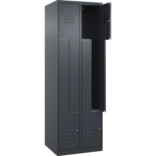 4067521322529 - Z-Spind Classic PLUS 2 Abteile grau B 600 mm mit Bodengleitern Zylinderschloss C+P 4067521322529 - Z-Spind Classic PLUS 2 Abteile grau B 600 mm mit Bodengleitern Zylinderschloss C+P