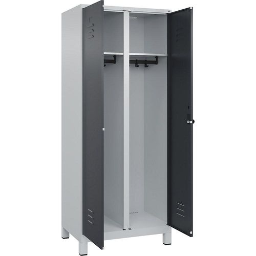 4066681615533 - Schwarz-Weiß-Spind Classic PLUS 1 Abteil lichtgrau grau HxB 1950 x 800 mm mit Füßen Drehriegel C+P 4066681615533 - Schwarz-Weiß-Spind Classic PLUS 1 Abteil lichtgrau grau HxB 1950 x 800 mm mit Füßen Drehriegel C+P