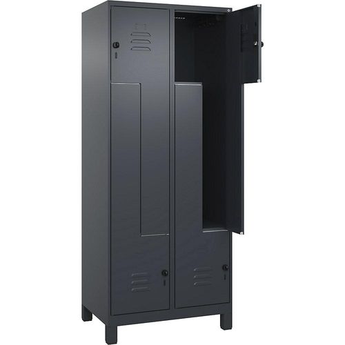 4066681914858 - Z-Spind Classic PLUS 2 Abteile grau B 800 mm mit Füßen Drehriegel 4066681914858 - Z-Spind Classic PLUS 2 Abteile grau B 800 mm mit Füßen Drehriegel