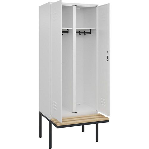 4066681818316 - Schwarz-Weiß-Spind Classic PLUS Sitzbank 1 Abteil verkehrsweiß B 800 mm Zylinderschloss auskragend Buche-Hartholz C+P 4066681818316 - Schwarz-Weiß-Spind Classic PLUS Sitzbank 1 Abteil verkehrsweiß B 800 mm Zylinderschloss auskragend Buche-Hartholz C+P