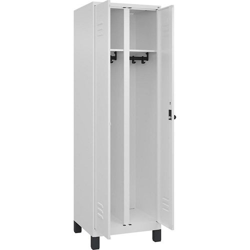 4066681614994 - Schwarz-Weiß-Spind Classic PLUS 1 Abteil verkehrsweiß HxB 1950 x 600 mm mit Füßen Drehriegel 4066681614994 - Schwarz-Weiß-Spind Classic PLUS 1 Abteil verkehrsweiß HxB 1950 x 600 mm mit Füßen Drehriegel