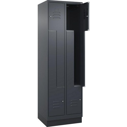 4066681921009 - Z-Spind Classic PLUS 2 Abteile grau B 600 mm mit Bodensockel Zylinderschloss