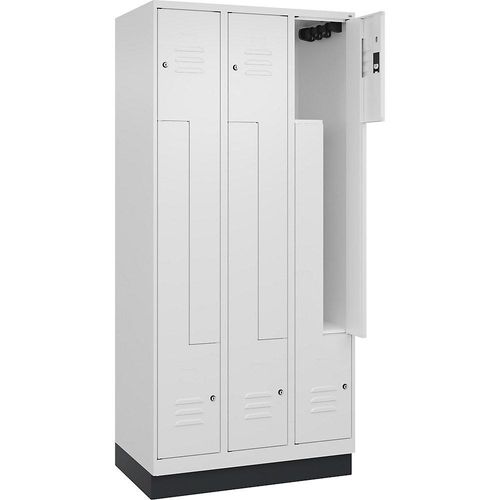 4066681921627 - Z-Spind Classic PLUS 3 Abteile verkehrsweiß B 900 mm mit Bodensockel Zylinderschloss