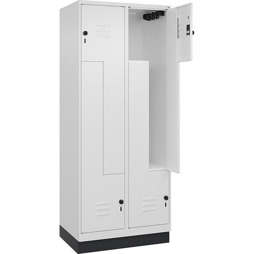 4066681921177 - Z-Spind Classic PLUS 2 Abteile verkehrsweiß B 800 mm mit Bodensockel Drehriegel