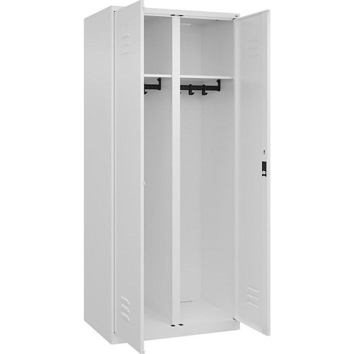 4067521331149 - Schwarz-Weiß-Spind Classic PLUS 1 Abteil verkehrsweiß HxB 1850 x 800 mm mit Bodengleitern Zylinderschloss C+P