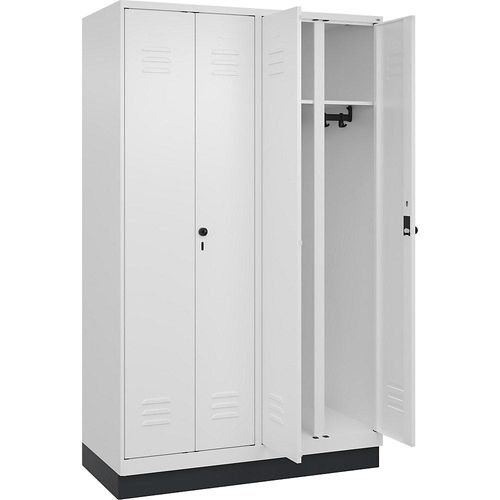 4066681659537 - Schwarz-Weiß-Spind Classic PLUS 2 Abteile verkehrsweiß HxB 1950 x 1200 mm mit Bodensockel Drehriegel 4066681659537 - Schwarz-Weiß-Spind Classic PLUS 2 Abteile verkehrsweiß HxB 1950 x 1200 mm mit Bodensockel Drehriegel