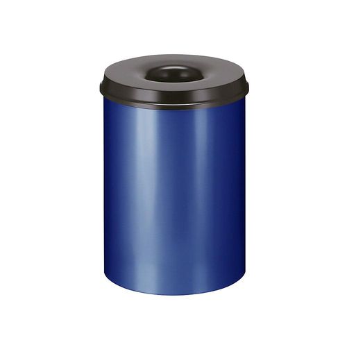 8713631001798 - Sicherheits-Papierkorb Stahl selbstlöschend Volumen 30 l HxØ 470 x 335 mm Korpus blau   Löschkopf schwarz kaiserkraft