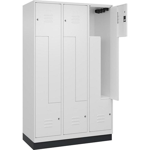 4066681921924 - Z-Spind Classic PLUS 3 Abteile verkehrsweiß B 1200 mm mit Bodensockel Zylinderschloss 4066681921924 - Z-Spind Classic PLUS 3 Abteile verkehrsweiß B 1200 mm mit Bodensockel Zylinderschloss