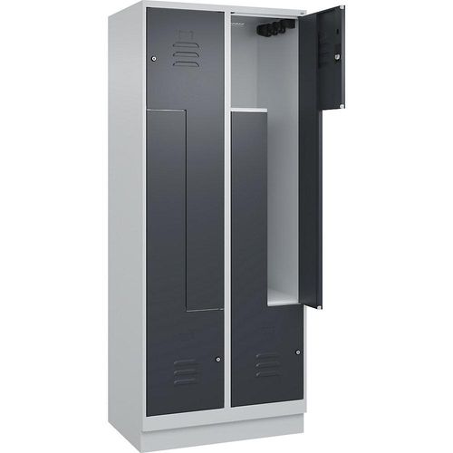 4066681921269 - Z-Spind Classic PLUS 2 Abteile lichtgrau grau B 800 mm mit Bodensockel Zylinderschloss 4066681921269 - Z-Spind Classic PLUS 2 Abteile lichtgrau grau B 800 mm mit Bodensockel Zylinderschloss