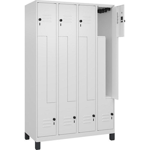 4066681915770 - Z-Spind Classic PLUS 4 Abteile verkehrsweiß B 1200 mm mit Füßen Drehriegel