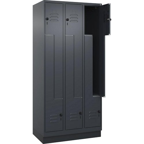 4066681921450 - Z-Spind Classic PLUS 3 Abteile grau B 900 mm mit Bodensockel Drehriegel 4066681921450 - Z-Spind Classic PLUS 3 Abteile grau B 900 mm mit Bodensockel Drehriegel