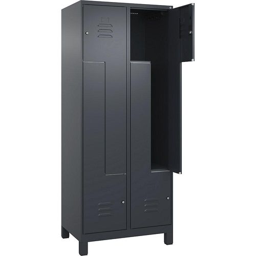 4066681915008 - Z-Spind Classic PLUS 2 Abteile grau B 800 mm mit Füßen Zylinderschloss
