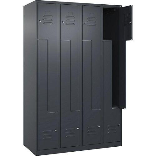 4067521321041 - Z-Spind Classic PLUS 4 Abteile grau B 1200 mm mit Bodengleitern Zylinderschloss C+P