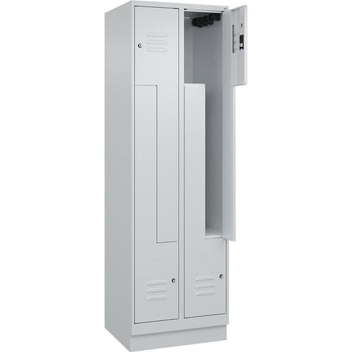 4066681920972 - Z-Spind Classic PLUS 2 Abteile lichtgrau B 600 mm mit Bodensockel Zylinderschloss