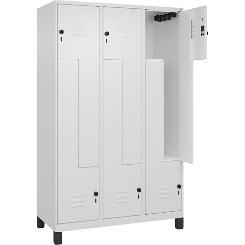 4066681915473 - Z-Spind Classic PLUS 3 Abteile verkehrsweiß B 1200 mm mit Füßen Drehriegel