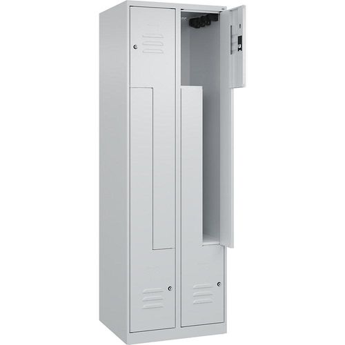 4067521321294 - Z-Spind Classic PLUS 2 Abteile lichtgrau B 600 mm mit Bodengleitern Zylinderschloss 4067521321294 - Z-Spind Classic PLUS 2 Abteile lichtgrau B 600 mm mit Bodengleitern Zylinderschloss