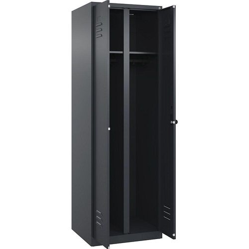 4067521331545 -  C+P Schwarz-Weiß-Spind Classic PLUS 1850x600x500mm 2Abteile anan 4067521331545 C + P Möbelsysteme