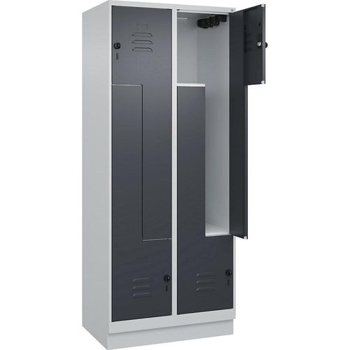 4066681921115 - Z-Spind Classic PLUS 2 Abteile lichtgrau grau B 800 mm mit Bodensockel Drehriegel 4066681921115 - Z-Spind Classic PLUS 2 Abteile lichtgrau grau B 800 mm mit Bodensockel Drehriegel