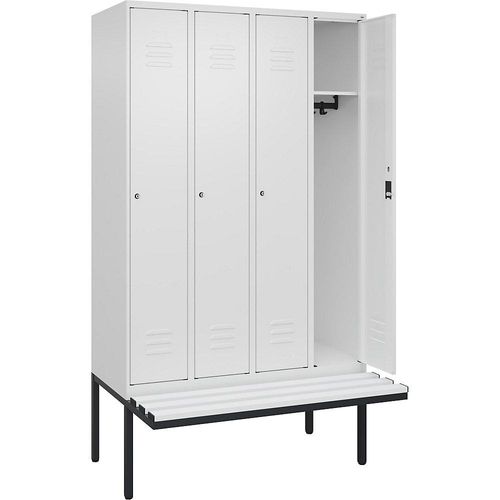 4066681788183 - Spind Classic PLUS Sitzbank 4 Abteile verkehrsweiß B 1200 mm Zylinderschloss auskragend Kunststoff C+P 4066681788183 - Spind Classic PLUS Sitzbank 4 Abteile verkehrsweiß B 1200 mm Zylinderschloss auskragend Kunststoff C+P