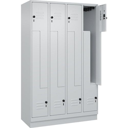 4066681922020 - Z-Spind Classic PLUS 4 Abteile lichtgrau B 1200 mm mit Bodensockel Drehriegel 4066681922020 - Z-Spind Classic PLUS 4 Abteile lichtgrau B 1200 mm mit Bodensockel Drehriegel