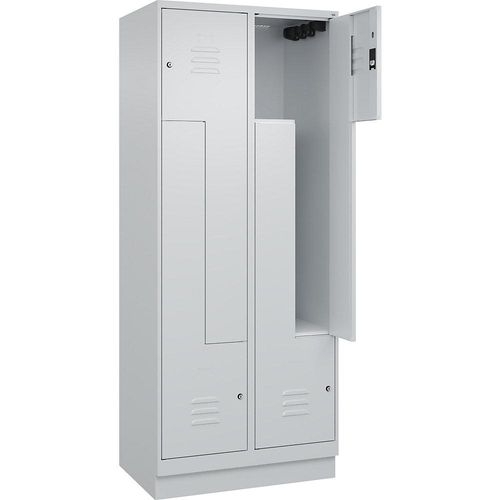 4066681921276 - Z-Spind Classic PLUS 2 Abteile lichtgrau B 800 mm mit Bodensockel Zylinderschloss