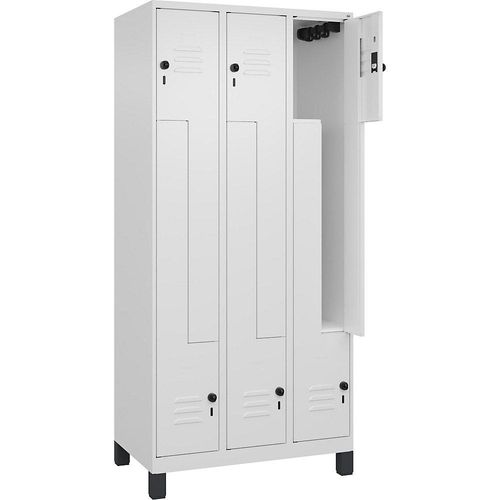 4066681915176 - Z-Spind Classic PLUS 3 Abteile verkehrsweiß B 900 mm mit Füßen Drehriegel