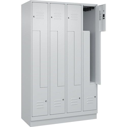 4066681922174 - Z-Spind Classic PLUS 4 Abteile lichtgrau B 1200 mm mit Bodensockel Zylinderschloss