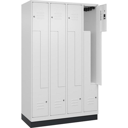 4066681922228 - Z-Spind Classic PLUS 4 Abteile verkehrsweiß B 1200 mm mit Bodensockel Zylinderschloss