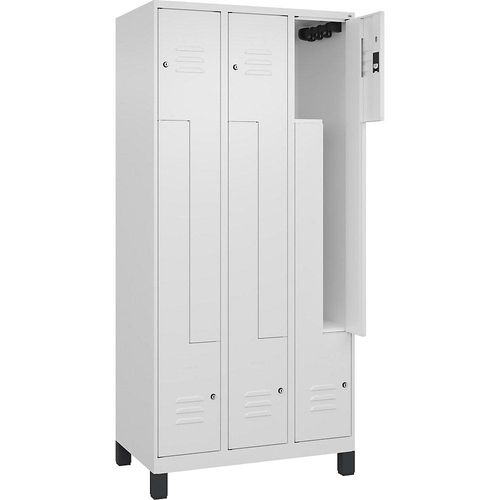 4066681915329 - Z-Spind Classic PLUS 3 Abteile verkehrsweiß B 900 mm mit Füßen Zylinderschloss