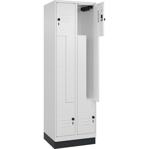 4066681920873 - Z-Spind Classic PLUS 2 Abteile verkehrsweiß B 600 mm mit Bodensockel Drehriegel