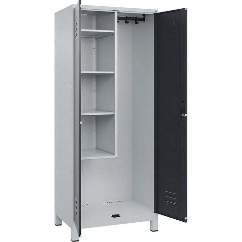 4066681617933 - Putzmittelschrank Classic Plus 080110-02-S10008 anthrazitgrau lichtgrau 800 x 500 x 1950 cm aufgebaut 4066681617933 C+P-Möb