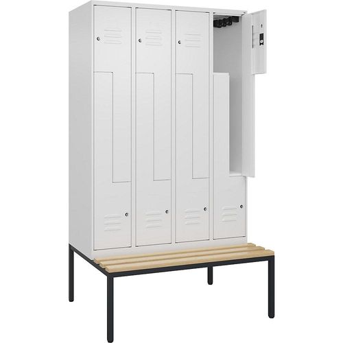 4067521120866 - Z-Spind Classic PLUS Sitzbank 4 Abteile verkehrsweiß B 1200 mm Zylinderschloss untergebaut Buche-Hartholz C+P 4067521120866 - Z-Spind Classic PLUS Sitzbank 4 Abteile verkehrsweiß B 1200 mm Zylinderschloss untergebaut Buche-Hartholz C+P