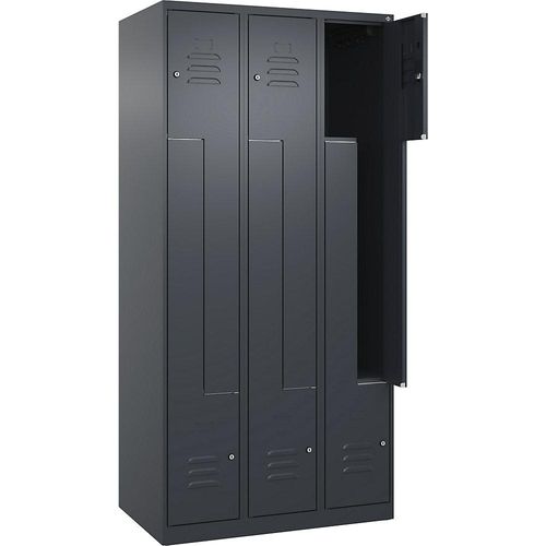 4067521322147 - Z-Spind Classic PLUS 3 Abteile grau B 900 mm mit Bodengleitern Zylinderschloss C+P 4067521322147 - Z-Spind Classic PLUS 3 Abteile grau B 900 mm mit Bodengleitern Zylinderschloss C+P