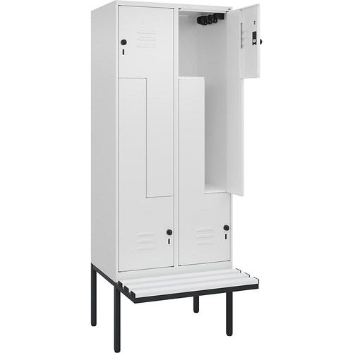 4067521115015 - Z-Spind Classic PLUS Sitzbank 2 Abteile verkehrsweiß B 800 mm Sicherheits-Drehriegel auskragend Kunststoff C+P 4067521115015 - Z-Spind Classic PLUS Sitzbank 2 Abteile verkehrsweiß B 800 mm Sicherheits-Drehriegel auskragend Kunststoff C+P