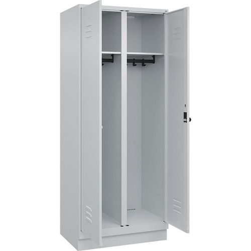 4066681658288 - Schwarz-Weiß-Spind Classic PLUS 1 Abteil lichtgrau HxB 1950 x 800 mm mit Bodensockel Drehriegel C+P 4066681658288 - Schwarz-Weiß-Spind Classic PLUS 1 Abteil lichtgrau HxB 1950 x 800 mm mit Bodensockel Drehriegel C+P