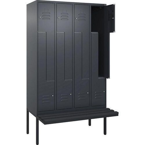 4067521116944 - Z-Spind Classic PLUS Sitzbank 4 Abteile grau B 1200 mm Zylinderschloss auskragend Kunststoff C+P 4067521116944 - Z-Spind Classic PLUS Sitzbank 4 Abteile grau B 1200 mm Zylinderschloss auskragend Kunststoff C+P