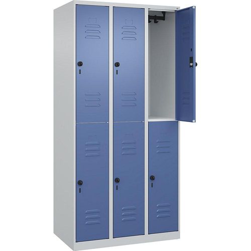 4067521357965 - Spind Classic Plus lichtgrau fernblau 080300-30-S10005 6 Schließfächer 900 x 500 x 1850 cm 4067521357965 C+P-Möbel